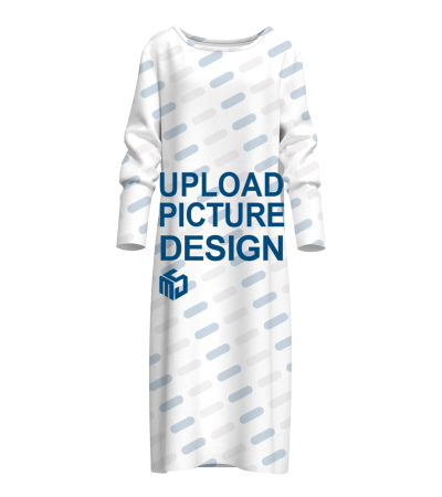 寬松圓領(lǐng)長(zhǎng)袖睡裙-P100056 - 仿棉-200g/S