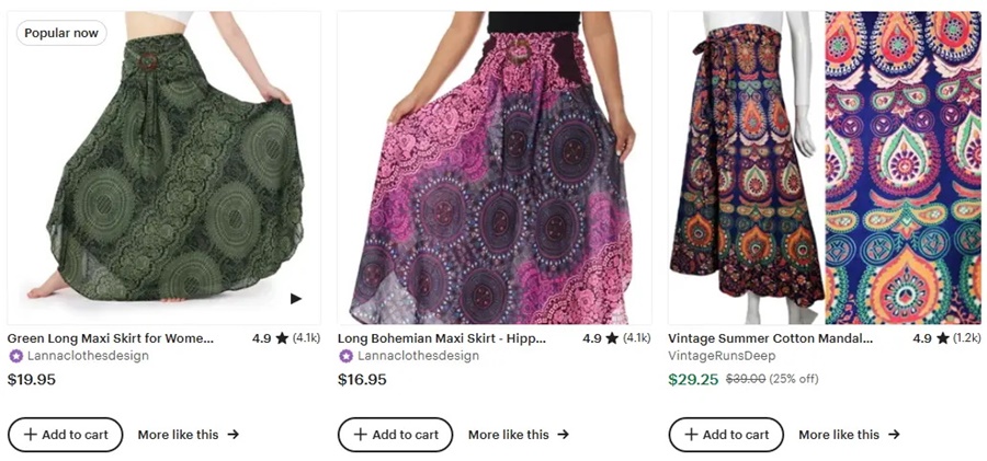 跨境電商款式推薦女裝波西米亞風(fēng)長裙