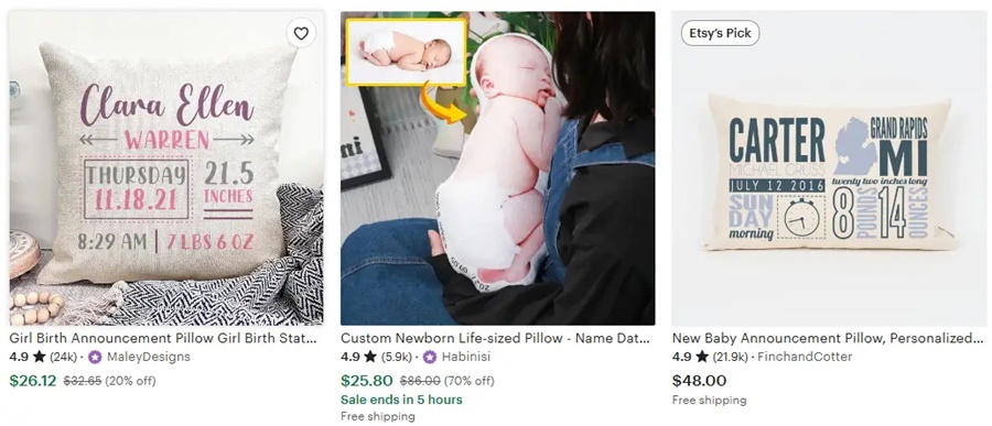 熱門定制抱枕的設計主題之嬰兒紀念品枕頭